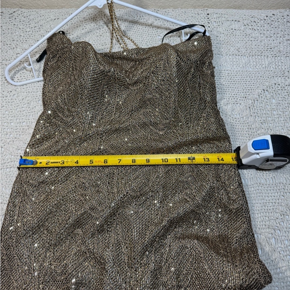 Gunne Sax Gold Backless Dress - Picture 9 of 12